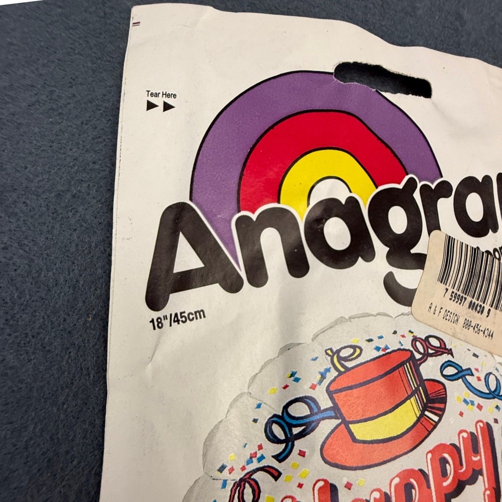 Anagram Happy Birthday Mylar Balloon 18" Multicolor Vintage 90's Party Decor USA - Picture 4 of 5